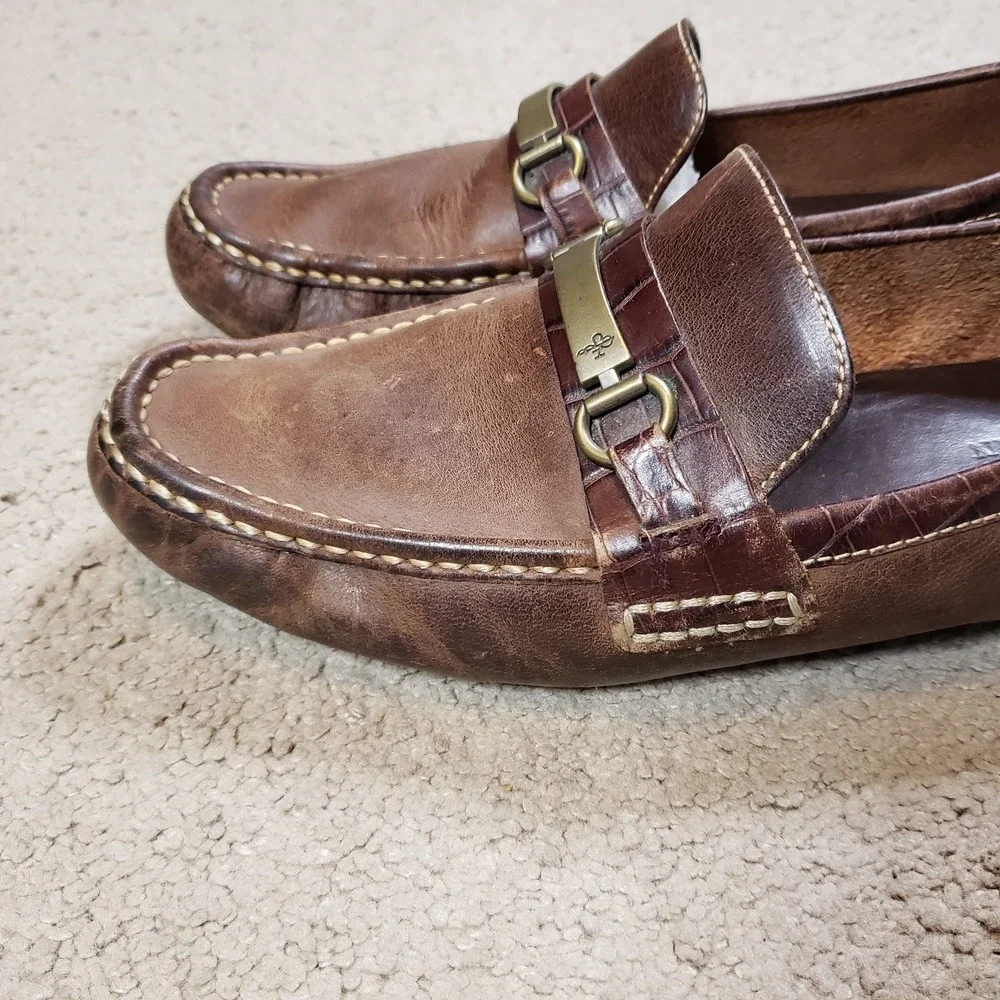 COLE HAAN Mens Shoes Size 10.5M Brown Leather Driving Moccasin Loafers Horse Bit